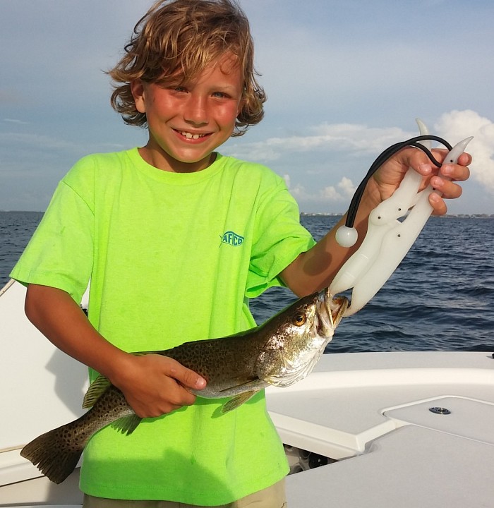 Fish Time Fishing Charters His first Speckled Trout